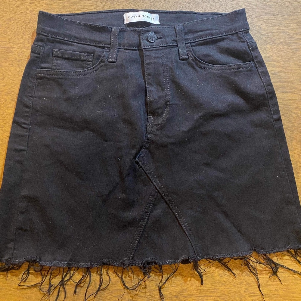 Flying Monkey Black Denim Skirt NWOT